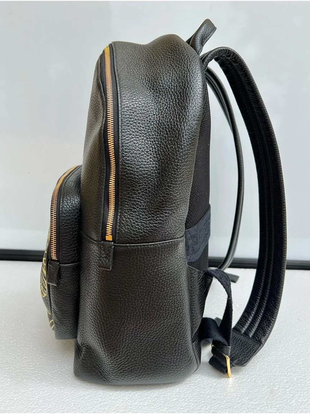 Versace Leather Medusa Backpack Black Travel Bag